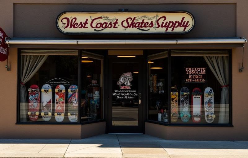 Exterior view of West Coast Skates Supply store in Santa Monica